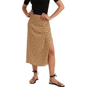 Marine Layer Cheetah/Leopard Print Tencel/Lyocell Rayon Blend Midi‎ Skirt 12
